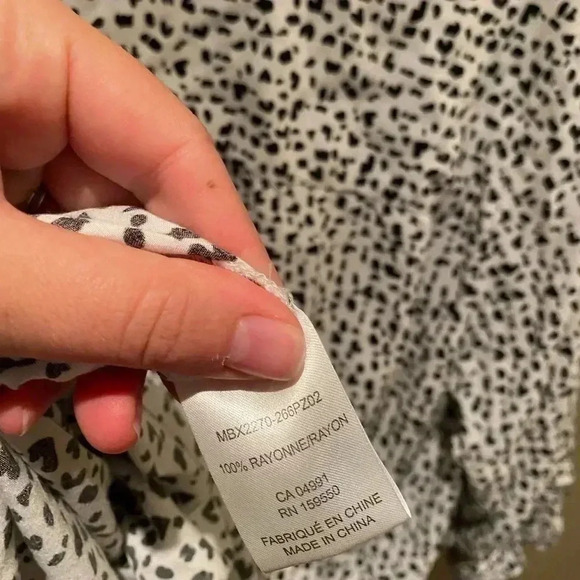 CAROLINA BELLE MONTREAL BLACK POLKA DOT COW PRINT BLOUSE SIZE 1X - Picture 4 of 4